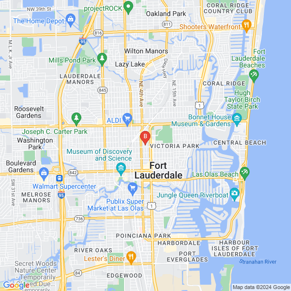 Soular Brothas LLC location map: 421 NE 6th St, Fort Lauderdale, FL