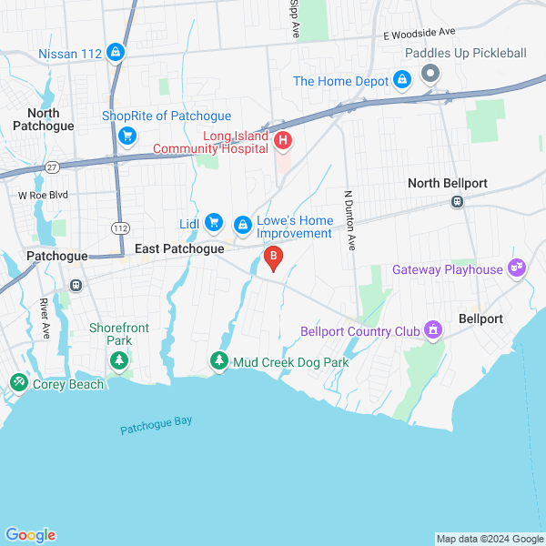 Designscapes location map: 355 B South Country Road, Patchogue, New York